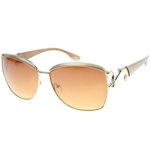 Rectangular Urban Fashion Rectangular Brow Bar Sunglasses S61NG1250 - Gold - CL183R9YK82 $11.31