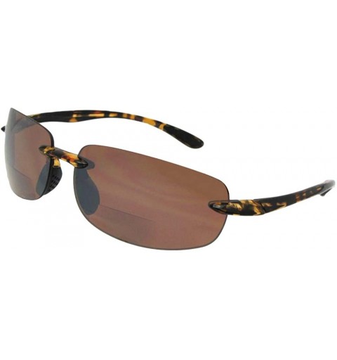 Rimless Rimless Lightweight Bifocal Sunglasses B54 - Tortoise Frame-amber Lens - C4188RCST5S $11.85