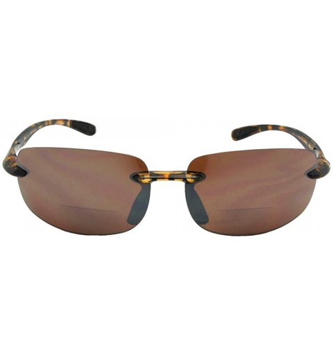 Rimless Rimless Lightweight Bifocal Sunglasses B54 - Tortoise Frame-amber Lens - C4188RCST5S $11.85