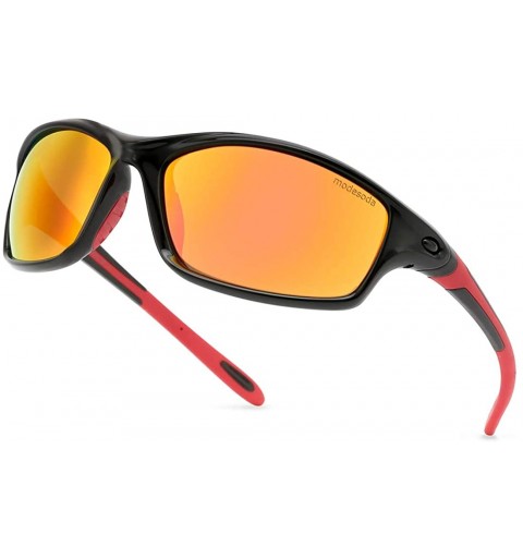 Sport Polarized Sports Sunglasses for Men Women Cycling Sun Glass TR90 Frame - 03 Black&red&red Lens - CX18RIWOKCN $15.30
