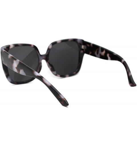 Butterfly Womens Thick Plastic Butterfly Fashion Sunglasses - Grey Tortoise Solid Black - CP18YMEGO4G $11.34
