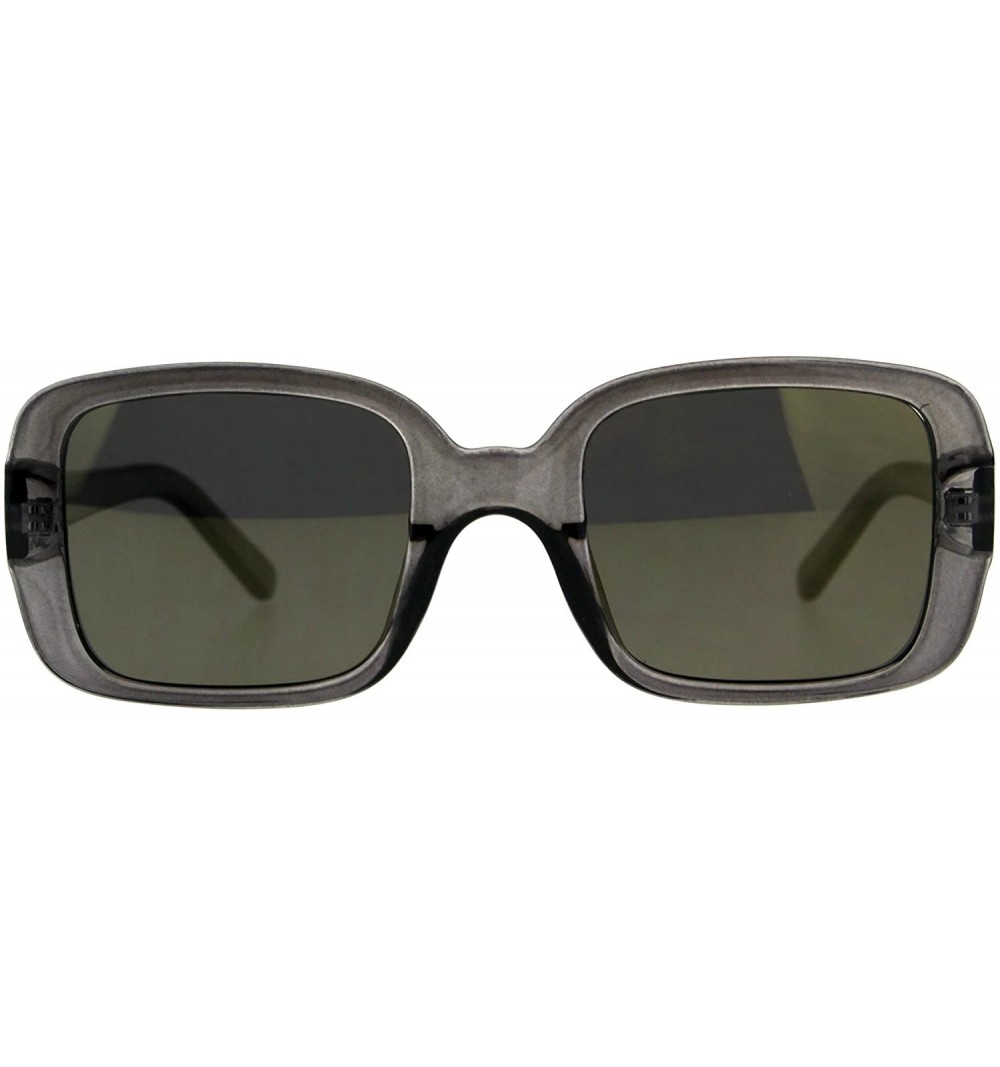 Rectangular Womens Thick Plastic Minimal Color Mirror Mod Sunglasses - Grey Gold - CR18C7HRLY3 $9.43