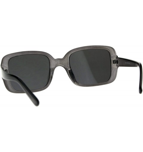 Rectangular Womens Thick Plastic Minimal Color Mirror Mod Sunglasses - Grey Gold - CR18C7HRLY3 $9.43