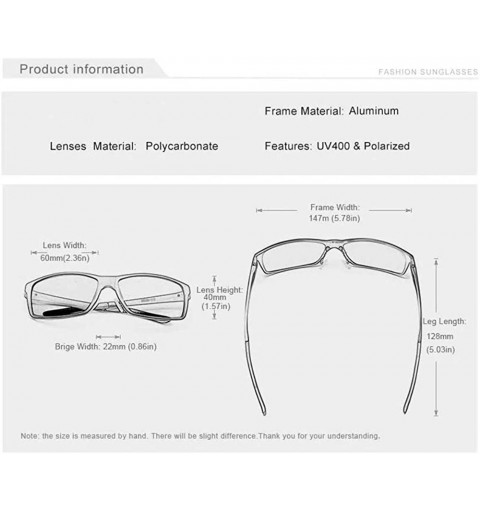 Rectangular Genuine Mens Polarized Rectangular Adjustable Sunglasses Fashion UV400 Ultra Light Al-Mg - Black/Gray - CJ18YK8E0...