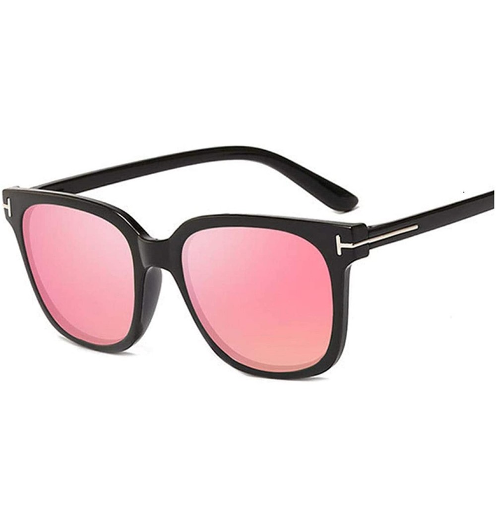 Goggle Fashion Square Sunglasses Women Luxury Brand Designer Vintage Cat Eye Female Retro Full Frame Style - Black Pink - CG1...