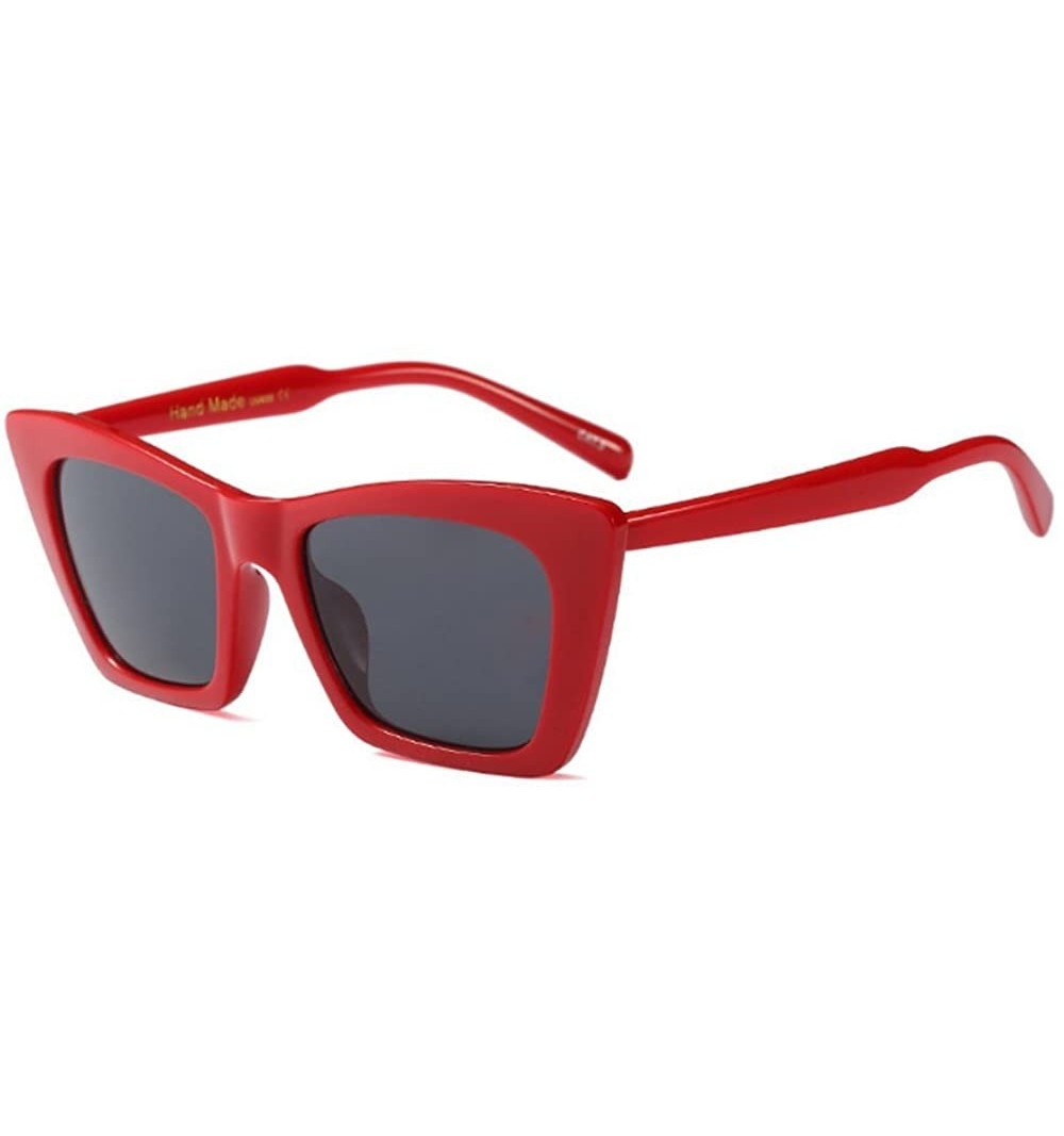 Square fashion hot Large frame square European and American star models unisex sunglasses - Red - CP18ET3R8OR $10.93