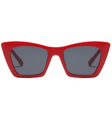 Square fashion hot Large frame square European and American star models unisex sunglasses - Red - CP18ET3R8OR $10.93
