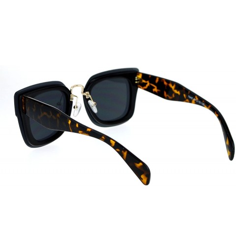 Rectangular Flat Panel Lens Rimless Horn Rim Rectangular Sunglasses - Tortoise Black - C412MAXUBVR $14.89