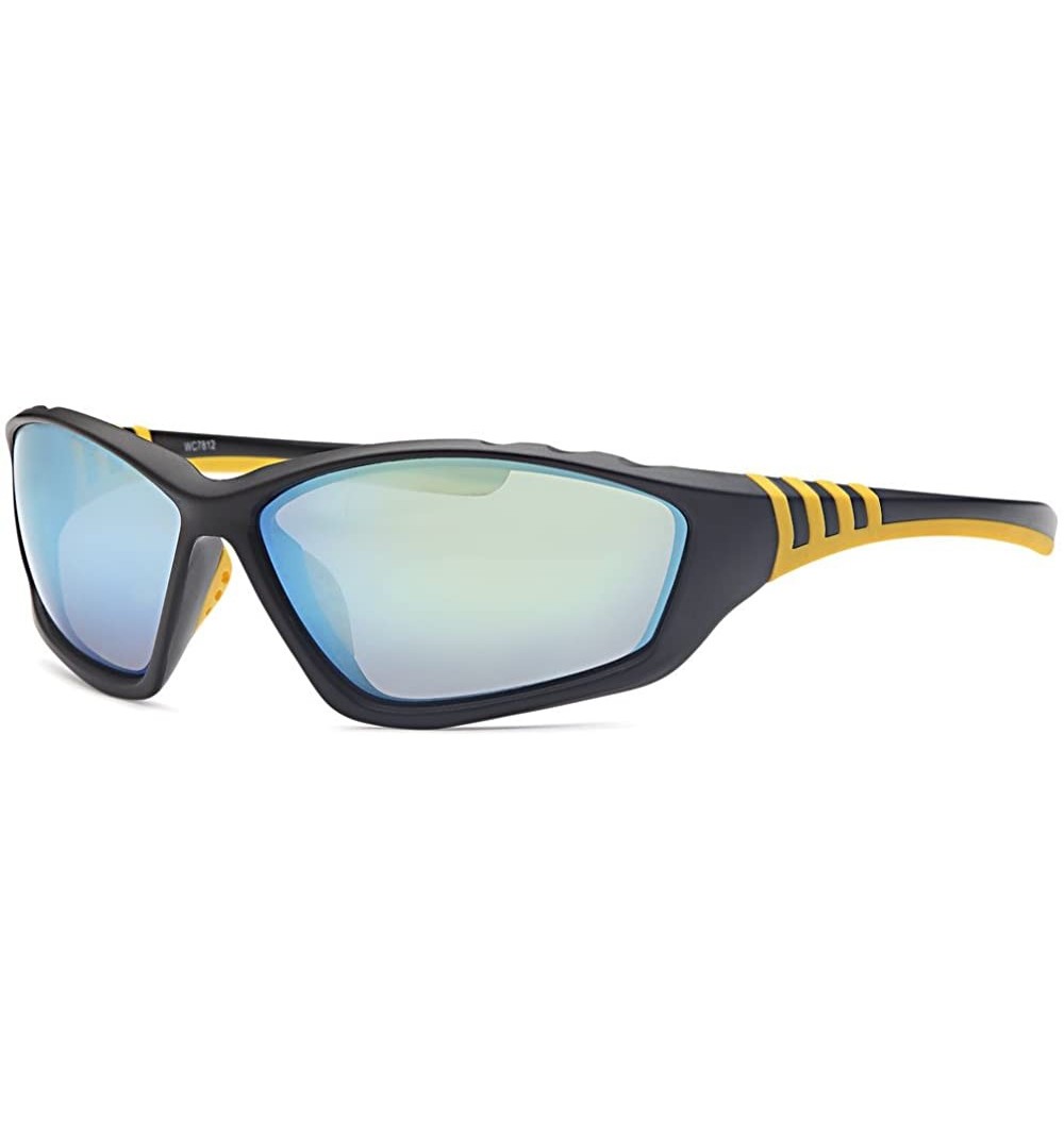 Sport Women's Sport Frame Sunglasses - Black/Yellow - CZ1822KK3TL $30.88