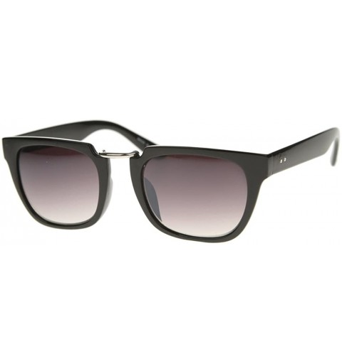 Rectangular Urban Fashion Rectangular Flat Top Brow Bar Sunglasses S61NG1078 - Black - CC183NEQ0UU $21.51