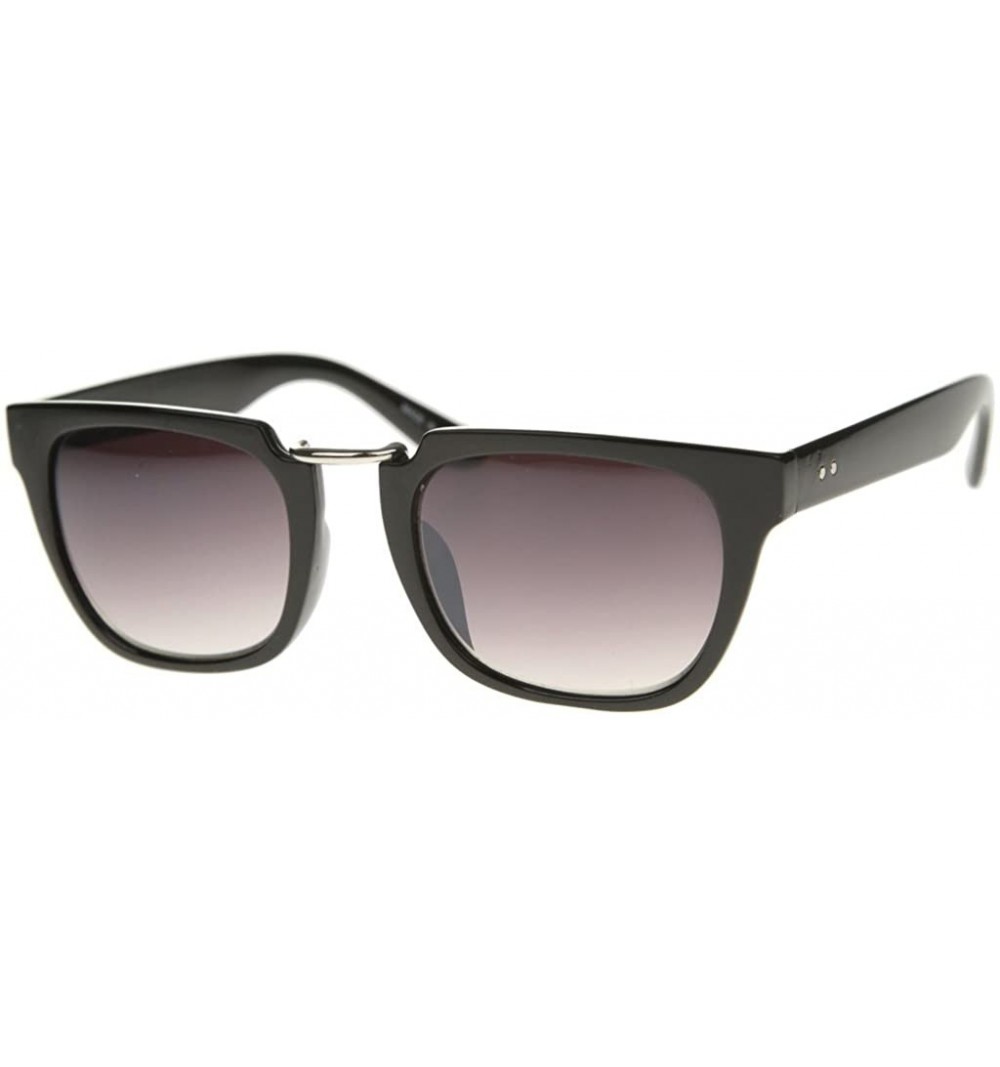 Rectangular Urban Fashion Rectangular Flat Top Brow Bar Sunglasses S61NG1078 - Black - CC183NEQ0UU $12.66