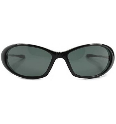 Oval Vintage Classic 80s Around Sporty Oval Sunglasses - Black - CJ18ECEHQDX $13.03