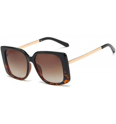Rectangular UV400 Women Sunglasses Rectangular Vintage Retro Bold Square Multi Tinted Frame - Tortoise Brown - C51963YSADI $1...