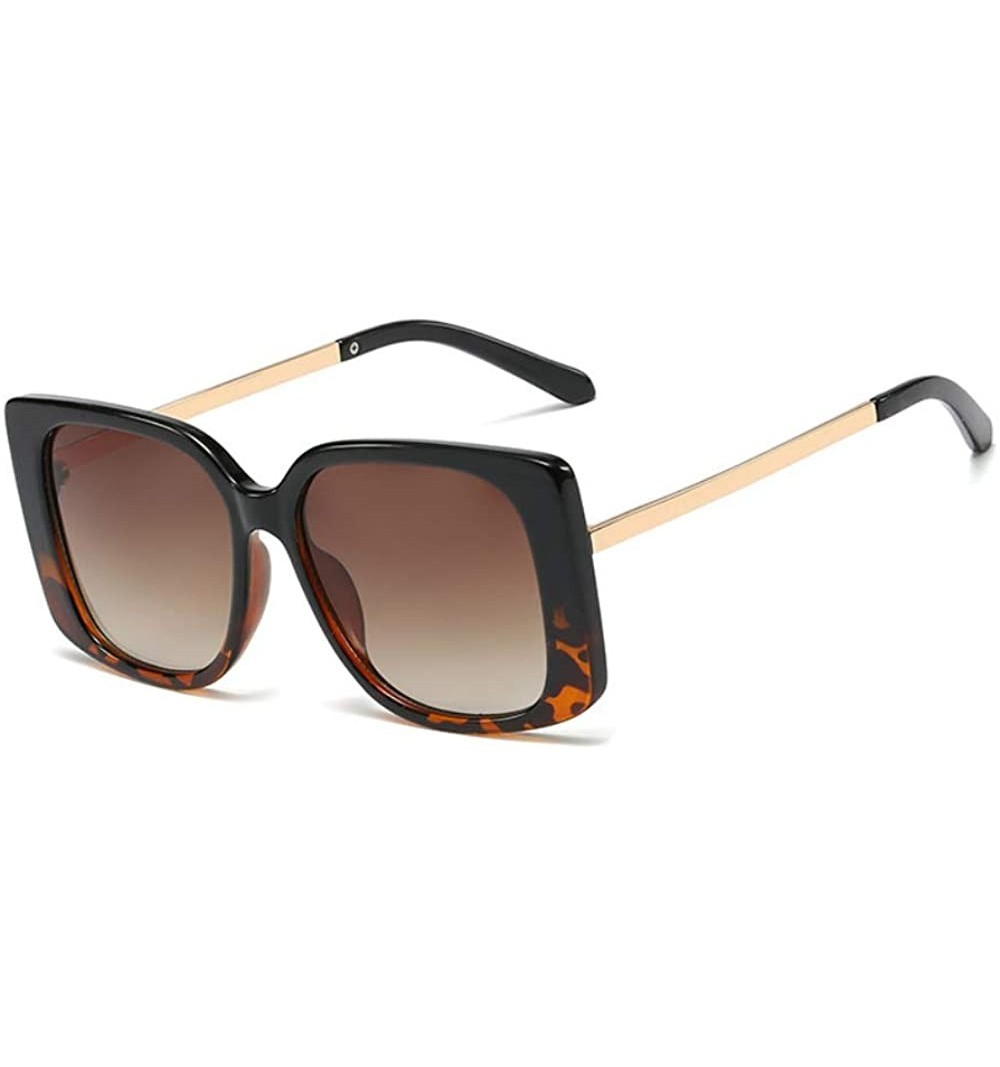 Rectangular UV400 Women Sunglasses Rectangular Vintage Retro Bold Square Multi Tinted Frame - Tortoise Brown - C51963YSADI $1...