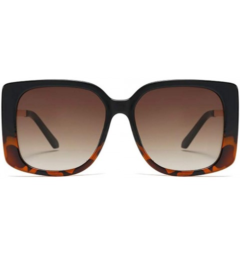 Rectangular UV400 Women Sunglasses Rectangular Vintage Retro Bold Square Multi Tinted Frame - Tortoise Brown - C51963YSADI $1...