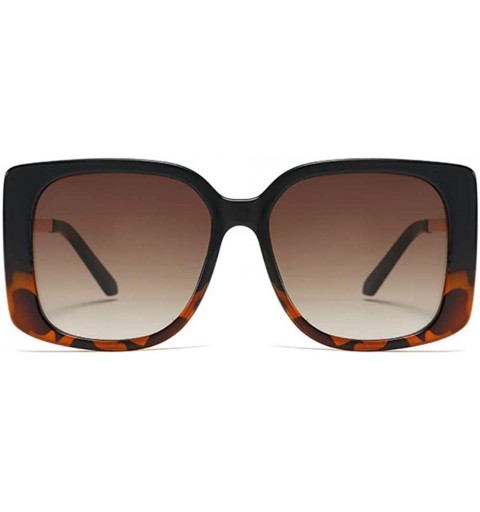 Rectangular UV400 Women Sunglasses Rectangular Vintage Retro Bold Square Multi Tinted Frame - Tortoise Brown - C51963YSADI $1...