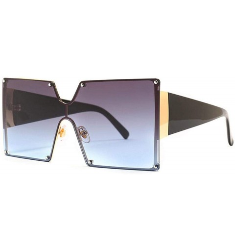 Round Fashion Square Sunglasses Women Er Oversized Gradient Blue Black One Piece Sun Glasses Style Shades UV400 - CZ199CCXX96...