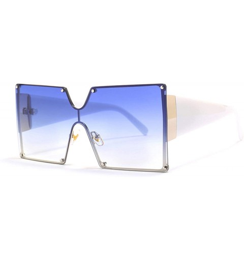Round Fashion Square Sunglasses Women Er Oversized Gradient Blue Black One Piece Sun Glasses Style Shades UV400 - CZ199CCXX96...