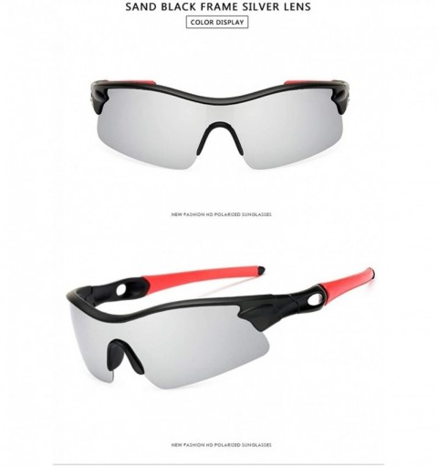Sport Men Polarized Sport Sunglasses Driving Fishing Sun Glasses - Silver Lens - C7199OS5O3S $25.37