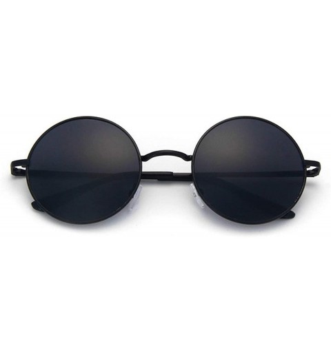 Oversized Retro Vintage Black Silver Gothic Steampunk Round Metal Sunglasses Men Women Mirrored Circle Sun Glasses - CM199CHG...