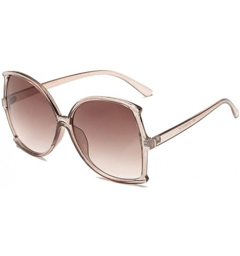 Butterfly Oversize Butterfly Sunglasses for Women Big Fishtail Frame UV400 - C6 Brown Brown - C7198KH90SZ $9.08