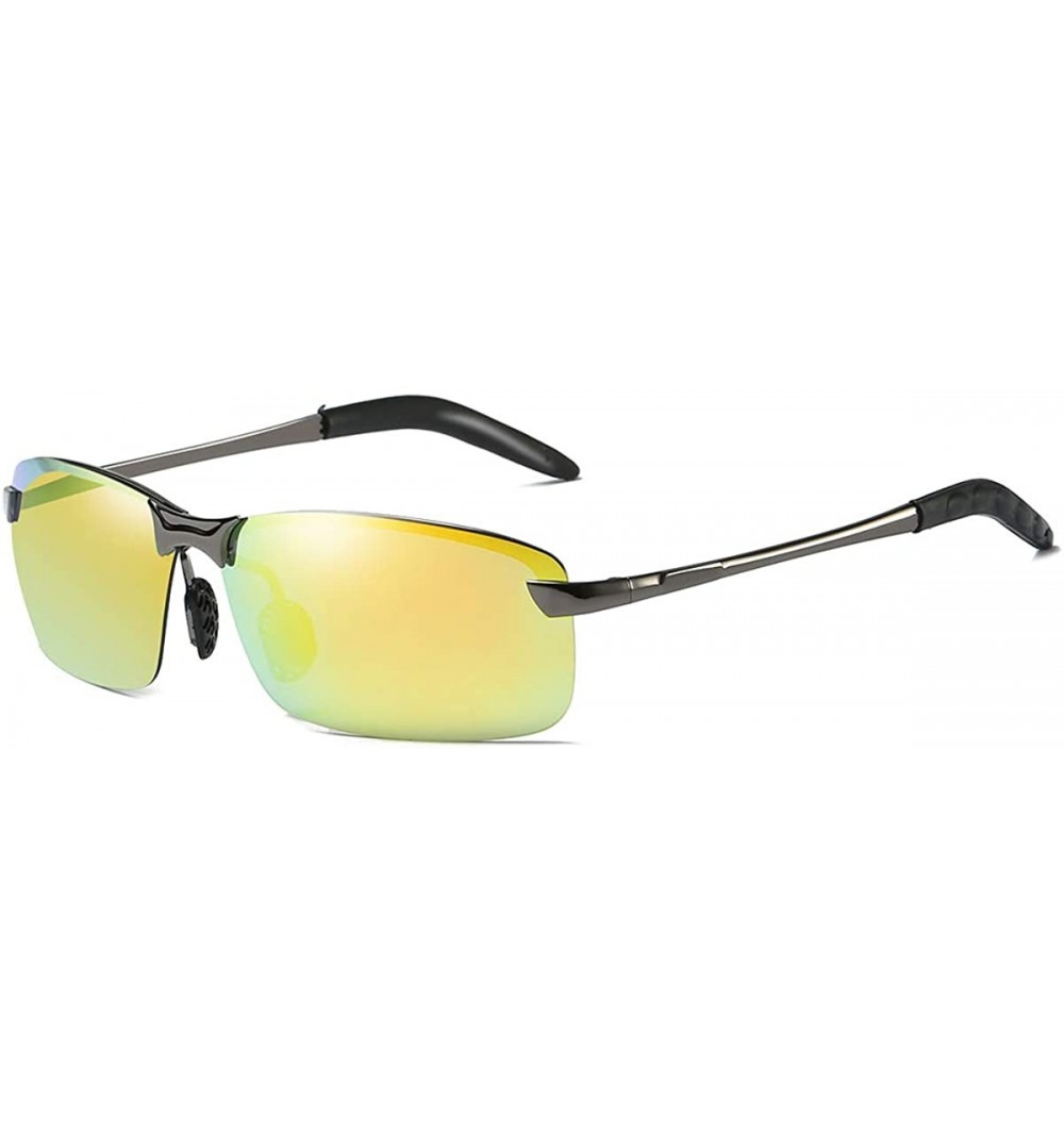 Rectangular Polarized Sport Sunglasses for Men Ideal for Driving Fishing Cycling and Running UV Protection - L - CC198O4YN95 ...