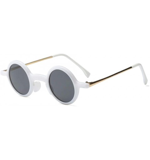 Rimless Small Sunglalsses Round for Men Women Hippie John Lennon Keyhole Circular Frame - White - CO18T8TYMZM $16.61