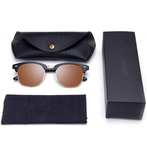 Wayfarer Polarized Sunglasses Semi Rimless Frame Brand Designer Classic Women Men Retro Sun Glasses TL6005 - CR18I6EGQE0 $9.82