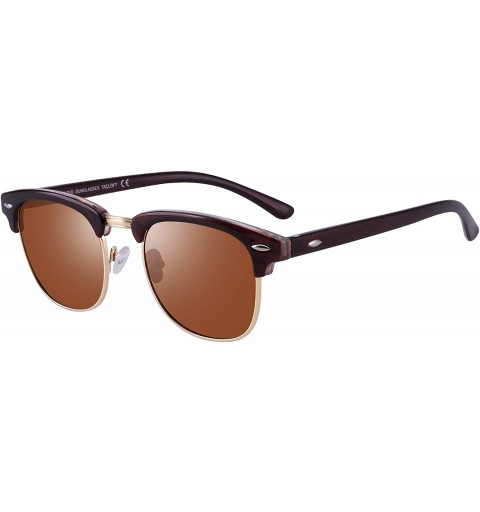 Wayfarer Polarized Sunglasses Semi Rimless Frame Brand Designer Classic Women Men Retro Sun Glasses TL6005 - CR18I6EGQE0 $9.82