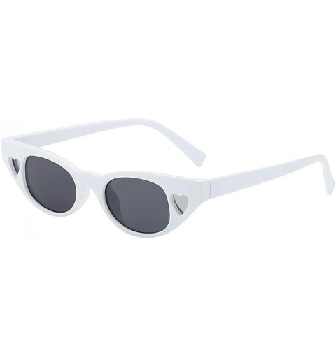 Rimless Retro Sunglassea for Women - Cat Eye Small Frame Heart Sunglasses Vintage Polarized Glasses UV Protection - C1196NAIZ...