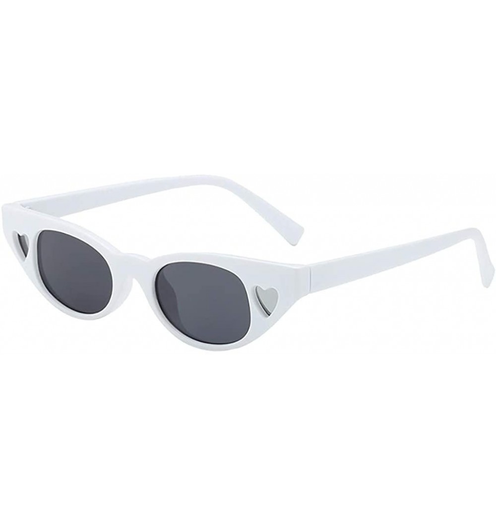 Rimless Retro Sunglassea for Women - Cat Eye Small Frame Heart Sunglasses Vintage Polarized Glasses UV Protection - C1196NAIZ...