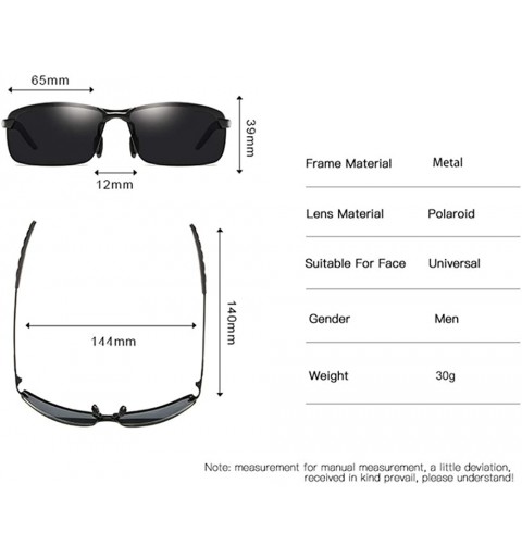 Rectangular Polarized Sport Sunglasses for Men Ideal for Driving Fishing Cycling and Running UV Protection - L - CC198O4YN95 ...