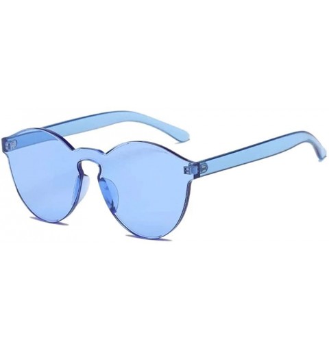 Rimless Colorful Reflective Rimless Sunglasses Fashion Vintage Eyewear for Unisex/ - Blue - CD18NCK8SZ6 $9.13
