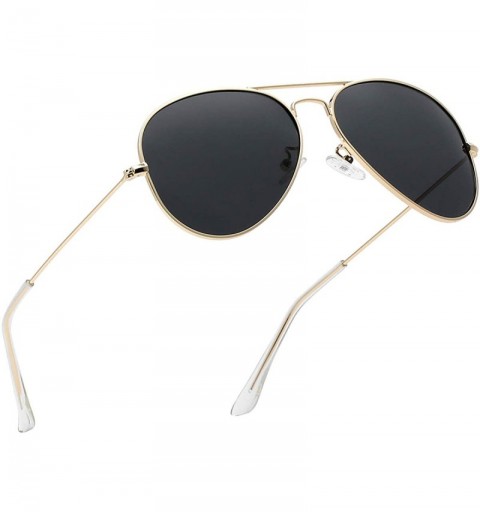 Round Premium Military Polarized Sunglasses Protection - 352-gold Gray - CM18ADL73H7 $16.49