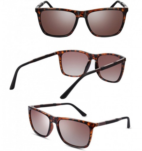 Square Fashion Sunglasses For Men Women Night Vision Driving Glasses Polarized Anti-glare Vintage Sun Glasses - CG18EI68CAS $...