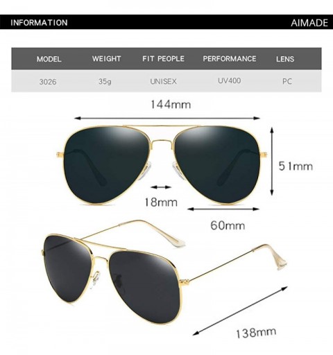 Round Premium Military Polarized Sunglasses Protection - 352-gold Gray - CM18ADL73H7 $16.49