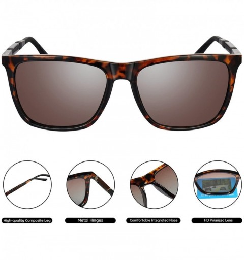 Square Fashion Sunglasses For Men Women Night Vision Driving Glasses Polarized Anti-glare Vintage Sun Glasses - CG18EI68CAS $...