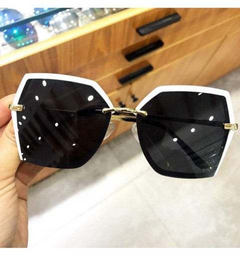 Square Large Frame Polarized Driving Sunglasses Female Square Fashion Cover Face Personality Sunglasses - CA18XCWAI5O $43.61