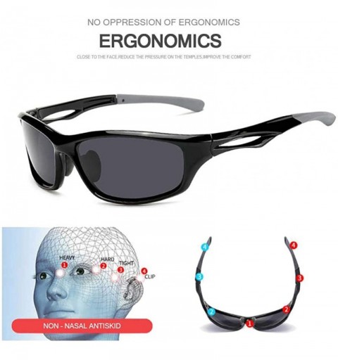 Wrap Polarized Sports Sunglasses for Men Cycling Driving Fishing Golf Tr90 Unbreakable Frame - C418R56XRI7 $21.19