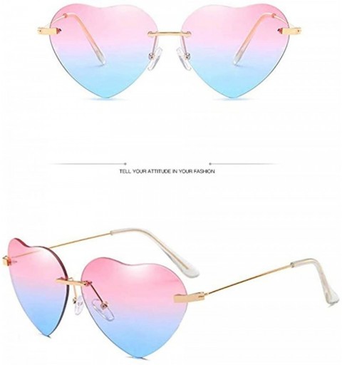 Round Vintage Sunglasses- Retro Love Ocean Piece Street Beat Peach Heart Shaped Sunglasses - F - C418RQY54KK $8.00