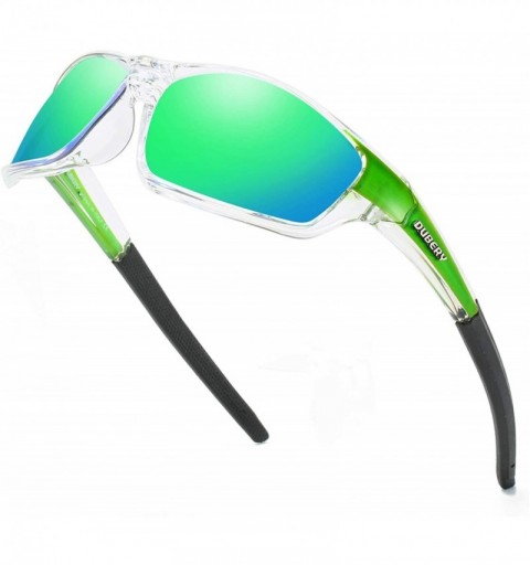 Wrap Sport Polarized Sunglasses for Men UV Protection Driving Fishing Sun Glasses D620 - Green/Green - CP18W3488YS $14.00