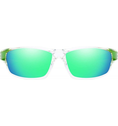 Wrap Sport Polarized Sunglasses for Men UV Protection Driving Fishing Sun Glasses D620 - Green/Green - CP18W3488YS $14.00