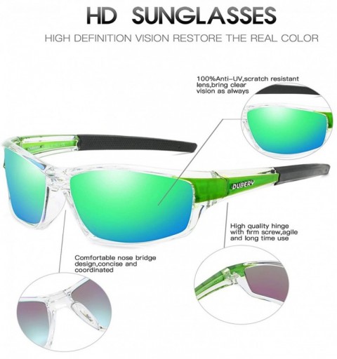 Wrap Sport Polarized Sunglasses for Men UV Protection Driving Fishing Sun Glasses D620 - Green/Green - CP18W3488YS $14.00