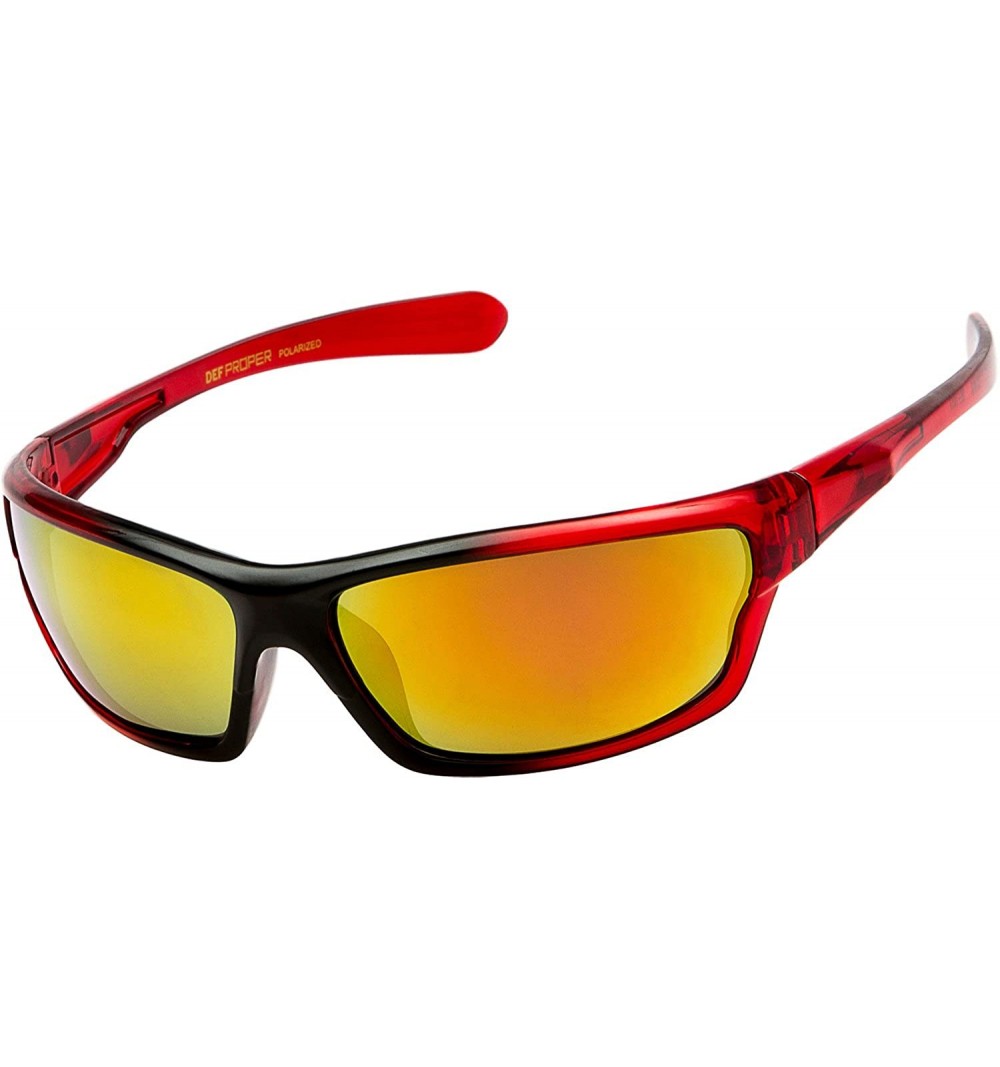 Wrap Polarized Wrap Around Sports Sunglasses - Red - Red Mirror - C318CSX3SS7 $15.67