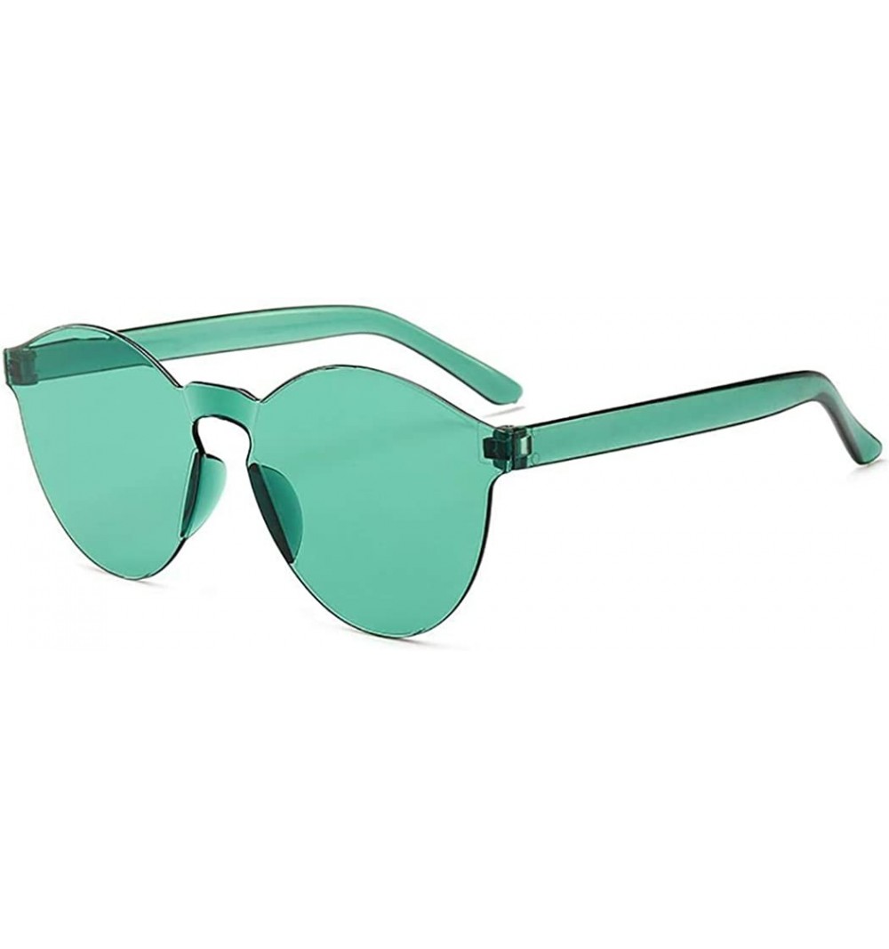 Round Unisex Fashion Candy Colors Round Outdoor Sunglasses Sunglasses - Light Green - C5199S4ZZ8W $13.60
