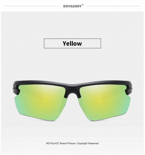 Sport Polarized Sports Sunglasses Cycling Driving Fishing Glasses 5 Interchangeable Lenses - Yellow - CK193AOTSO6 $18.77