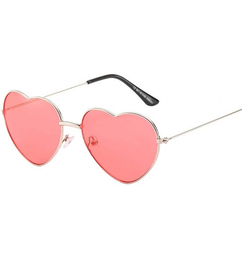 Semi-rimless Unisex Love Heart Metal Framed Sun Glasses Vintage Sunglasses Retro Protection Eyewear Fashion - F - C018MI2NNIY...