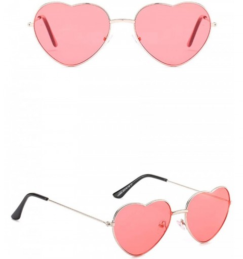 Semi-rimless Unisex Love Heart Metal Framed Sun Glasses Vintage Sunglasses Retro Protection Eyewear Fashion - F - C018MI2NNIY...