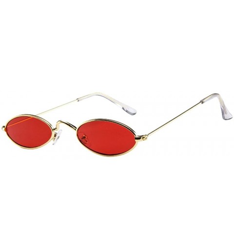 Sport Fashion Mens Womens Retro Small Oval Sunglasses Metal Frame Shades Eyewear - C - CR19548SANZ $10.92