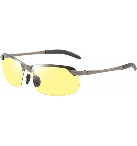 Sport Men's Fashion Driving Sports Polarized Sunglasses UV Protection Sunglasses for Men - Gun+yellow - CD18R7Q44XH $19.63